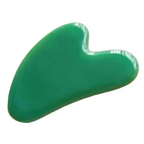 Herbal Glow Natural Jade Gua Sha Stone – Face & Neck Sculpting, Lymphatic Drainage, Anti-Aging Massage Tool Herbal Glow